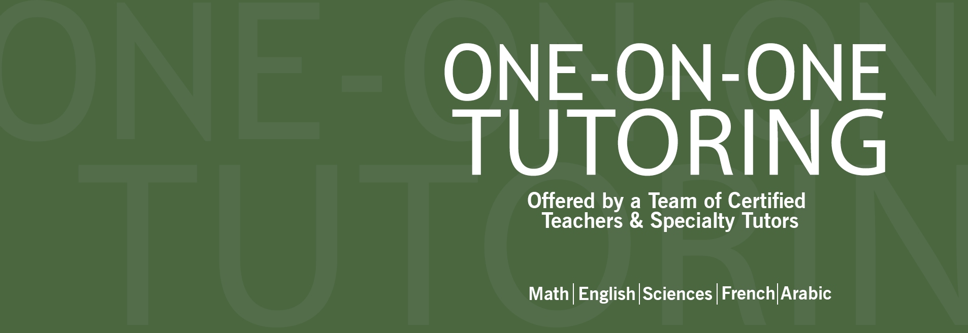 One On one TUTORING