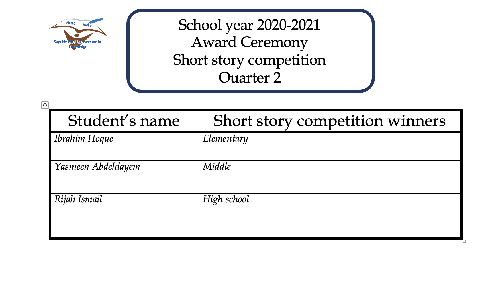 Story Competition